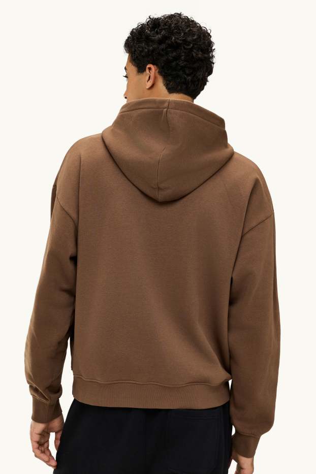 Hommes - Sweat à capuche - marron