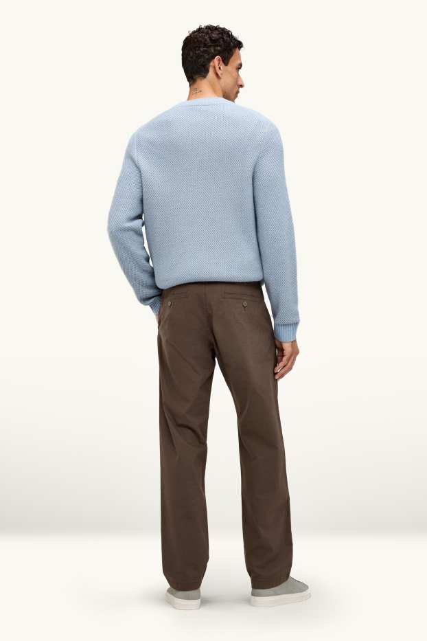 Uomo - Pantaloni chino - regular fit - marrone