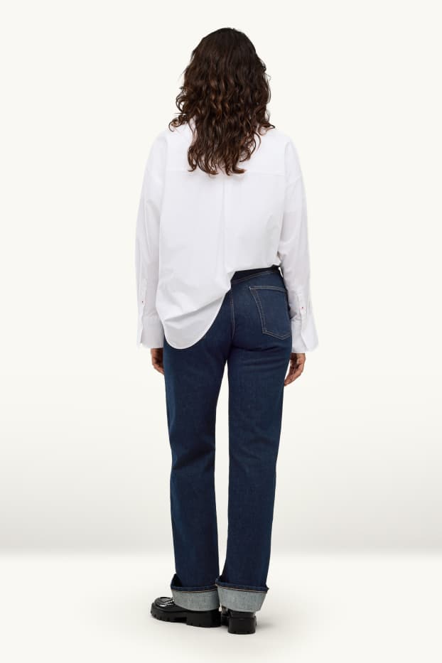 Damen - Straight Jeans - High Waist - Selvedge - dunkeljeansblau