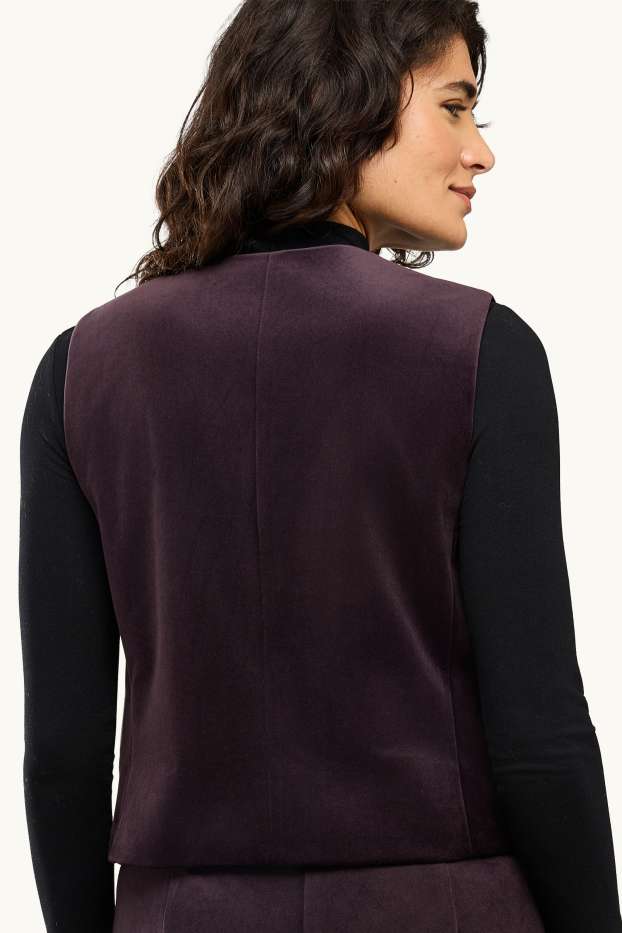 Damen - Samt-Business-Weste - tailliert - violett