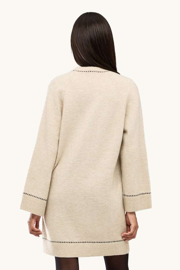 Damen - Strickkleid - Straight Fit - beige