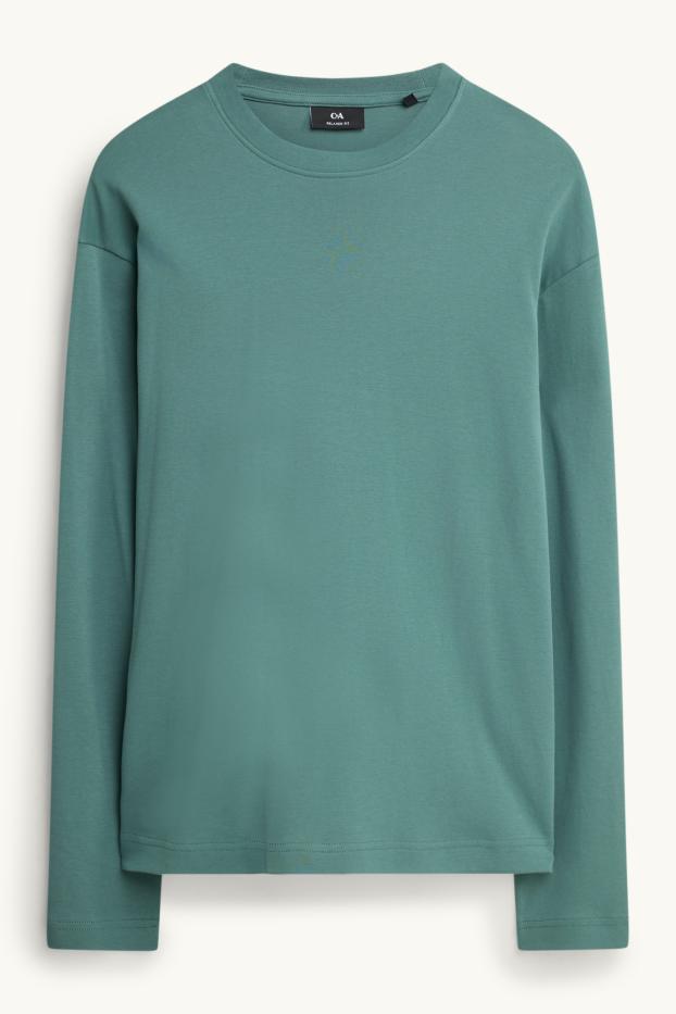 Bărbați - Tricou cu mânecă lungă - relaxed fit - verde