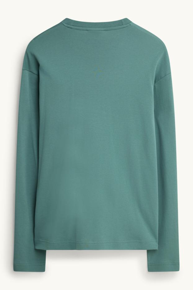 Bărbați - Tricou cu mânecă lungă - relaxed fit - verde