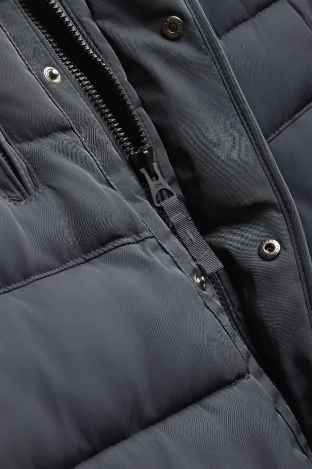 Bărbați - Jachetă matlasată cu glugă - denim-albastru gri