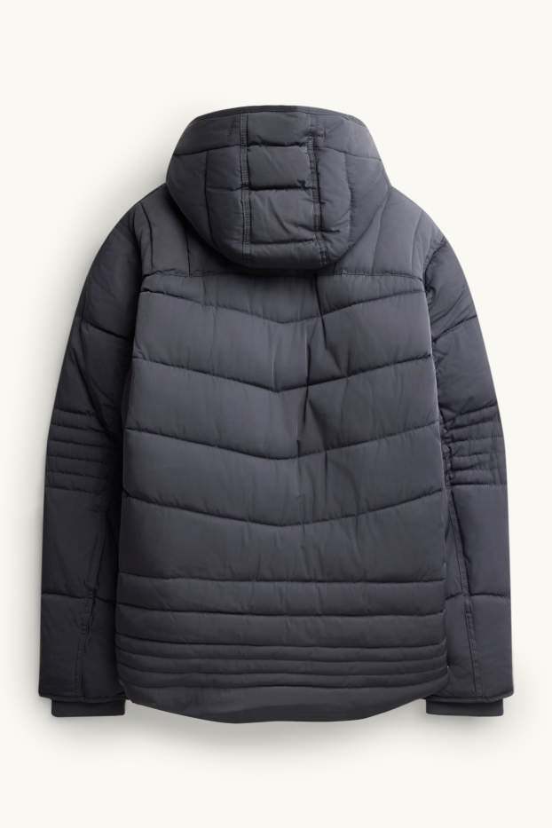 Bărbați - Jachetă matlasată cu glugă - denim-albastru gri