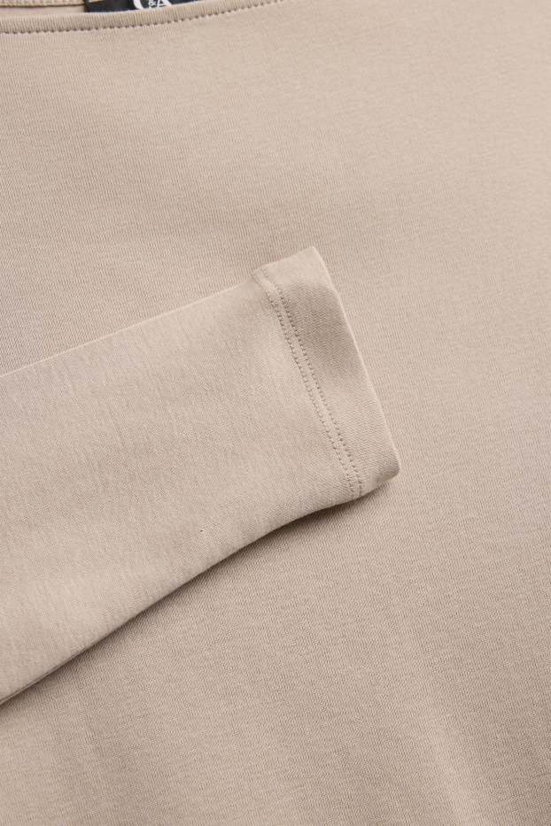 Dames - Longsleeve - slim fit - taupe