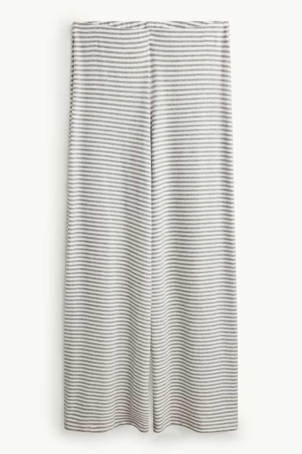 Dona - Pantalons de xandall - de ratlles - blanc/gris