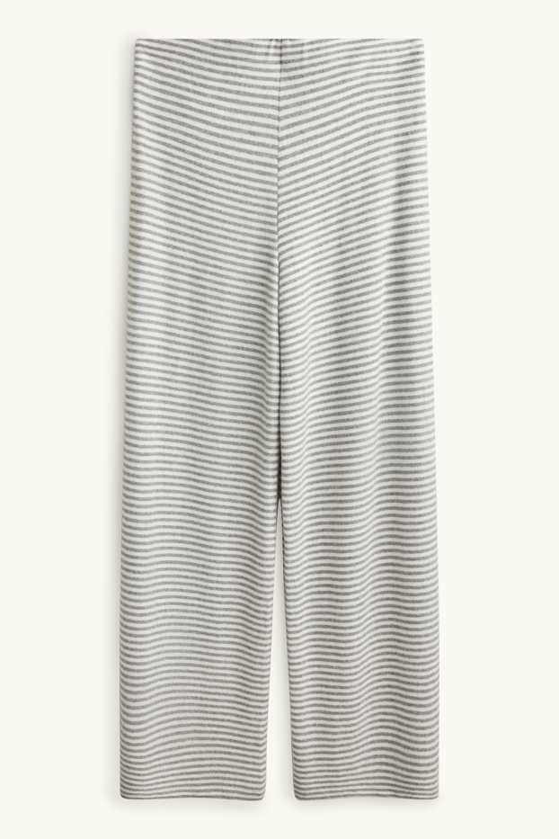 Dona - Pantalons de xandall - de ratlles - blanc/gris