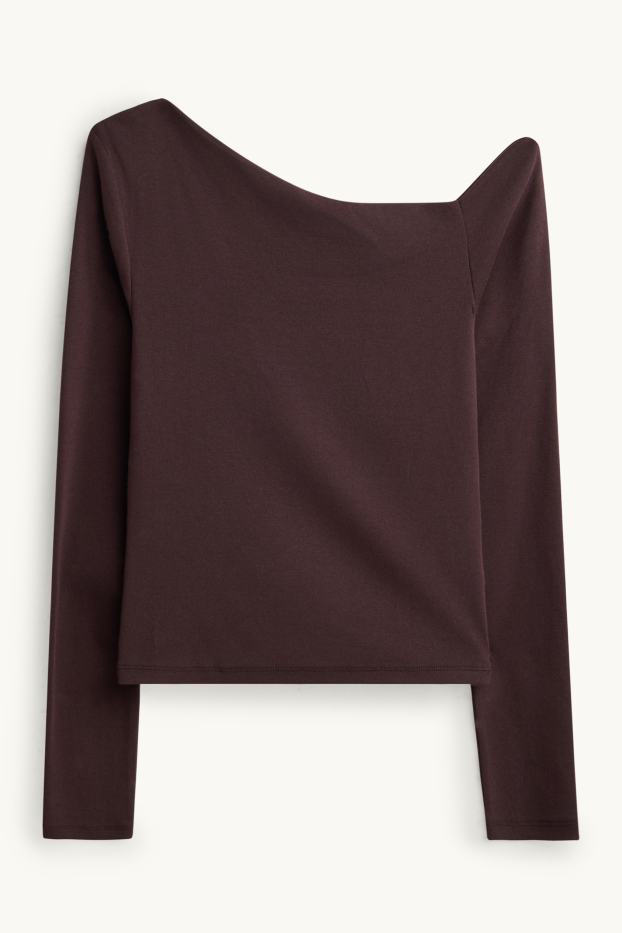 Donna - Maglia a maniche lunghe - marrone scuro