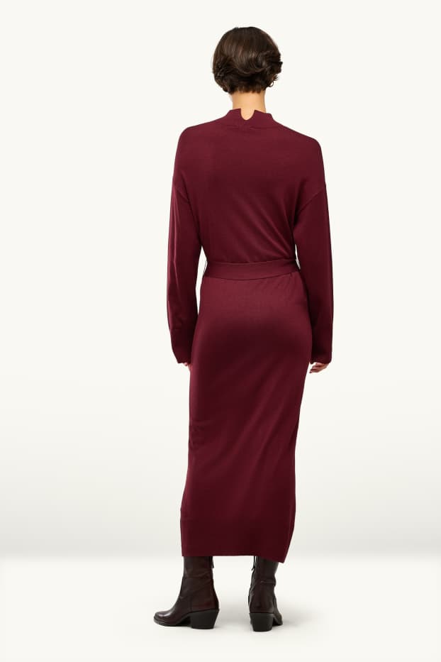 Dona - Vestit de punt - straight fit - bordeus