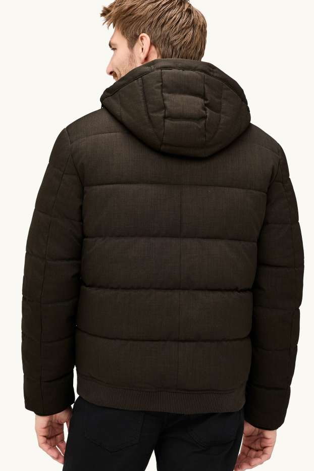 Men - Quilted jacket - lined - water-repellent - dark brown