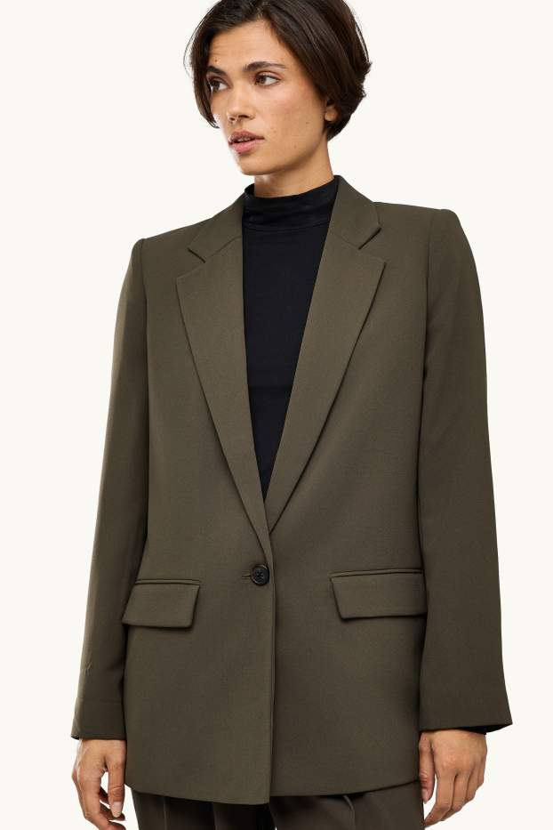 Femei - Blazer lung - regular fit - verde închis