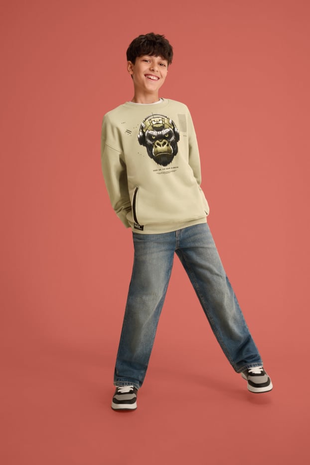 Enfants garçons - Gorille - sweat - vert clair