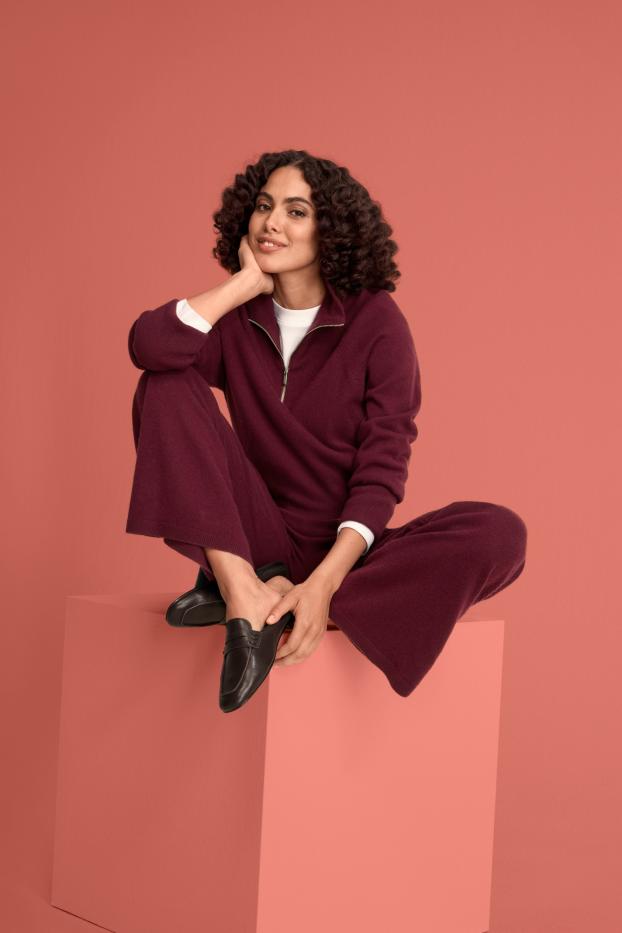 Femmes - Pull en cachemire - bordeaux