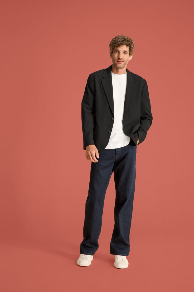 Bărbați - Relaxed tapered jeans - denim-albastru