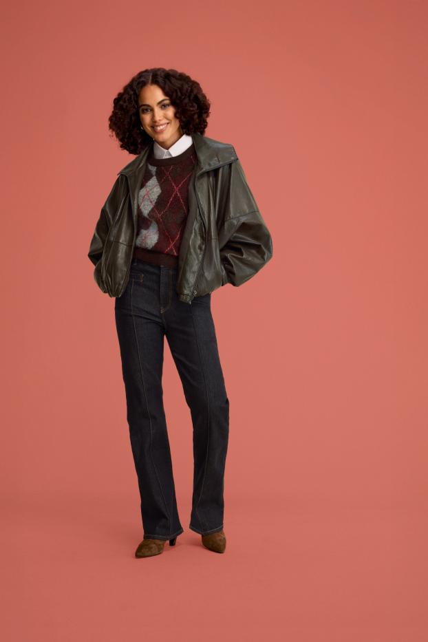 Donna - Bootcut jeans - vita media - jeans blu scuro