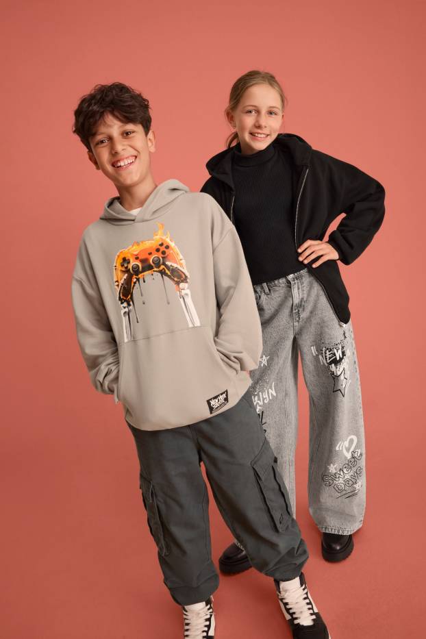 Kinder Jungen - Gaming-Controller - Hoodie - khaki