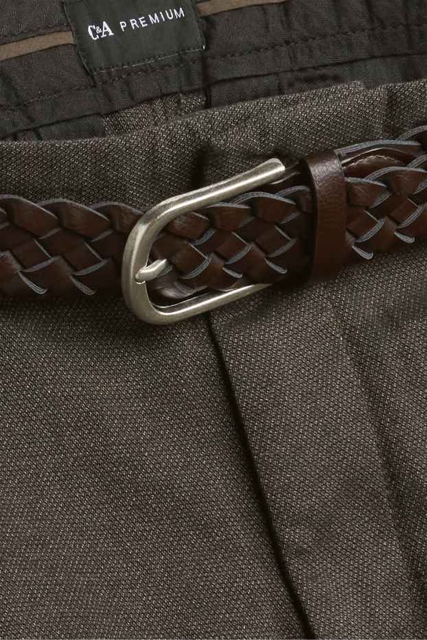 Herren - Chino mit Gürtel - Regular Fit - braun