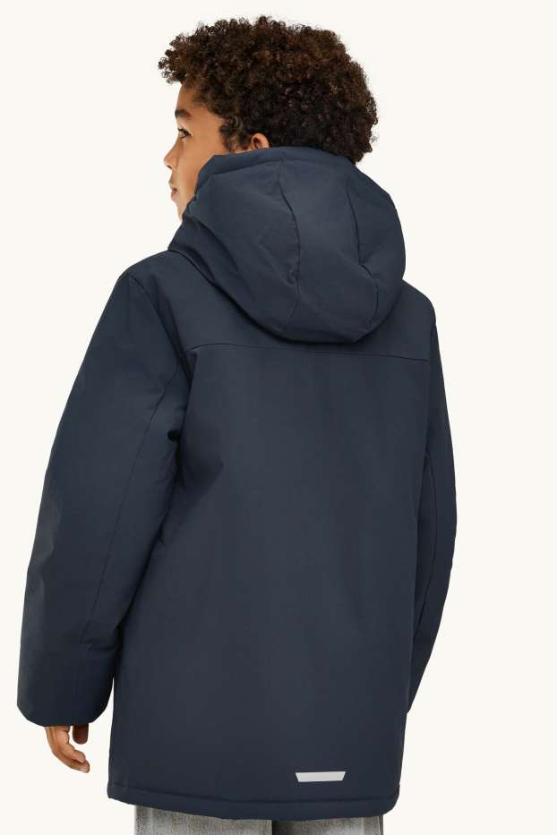 Enfants garçons - Veste à capuche - finition déperlante - bleu foncé