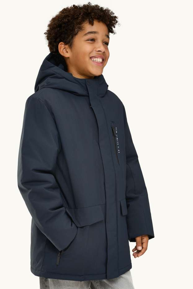 Enfants garçons - Veste à capuche - finition déperlante - bleu foncé