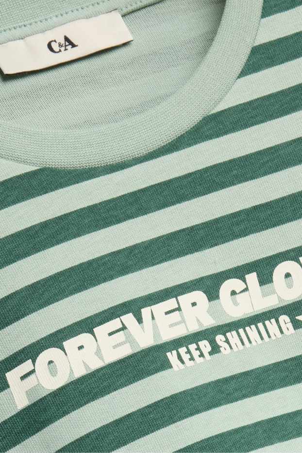 Children Girls - Long sleeve top - striped - green