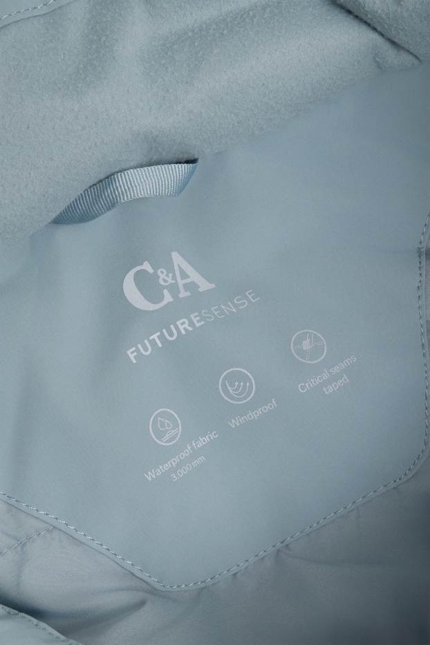 Femmes - Veste hardshell avec capuche - imperméable - bleu clair