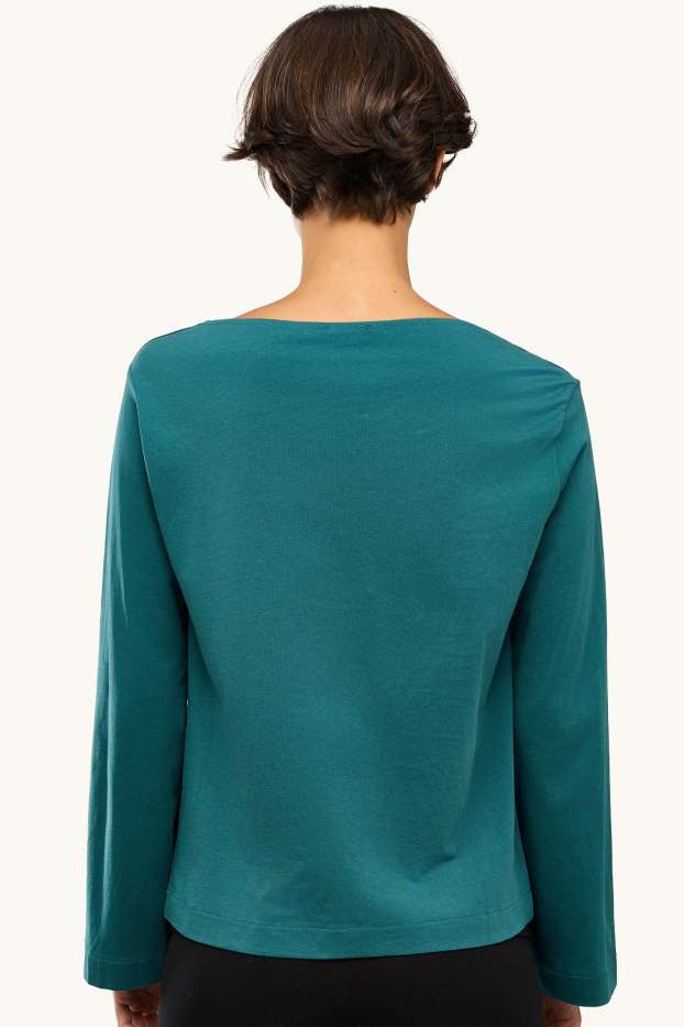 Dames - Longsleeve - relaxed fit - petrol