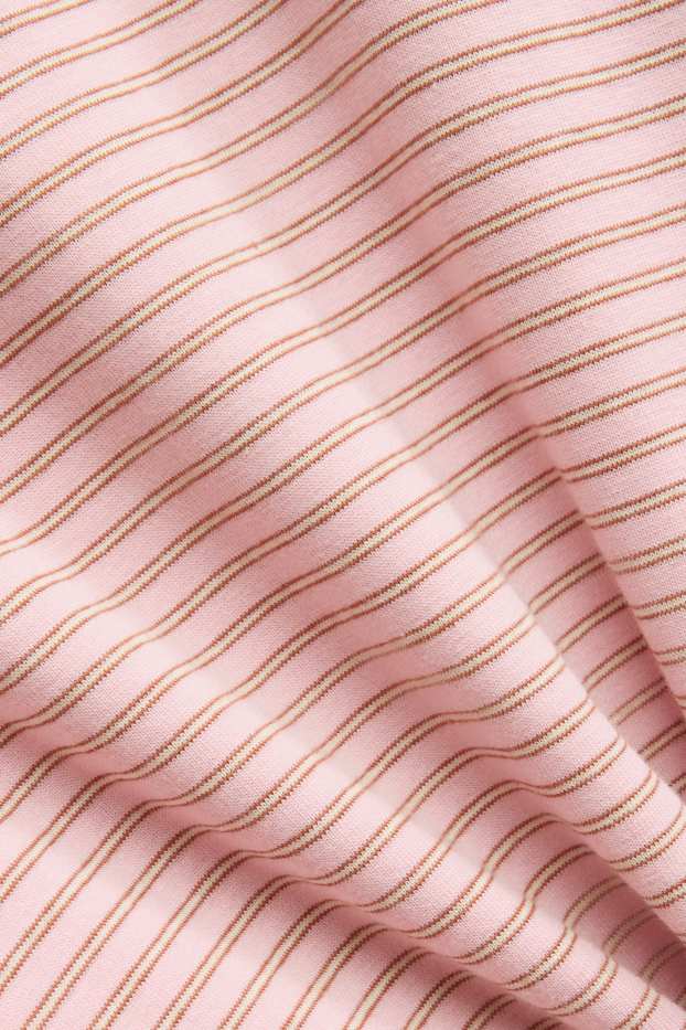 Women - Long sleeve top - oversized - striped - rose