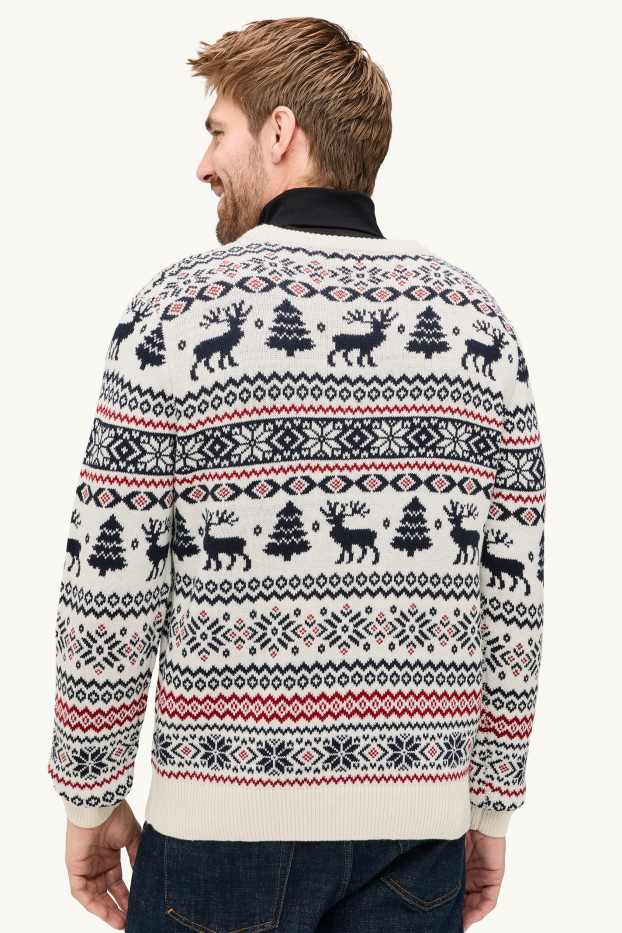 Herren - Weihnachtspullover - weiß