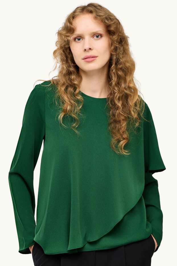 Femmes - Chemisier en satin - vert
