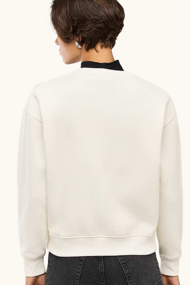 Femmes - Sweat de Noël - Minnie Mouse - effet brillant - blanc crème