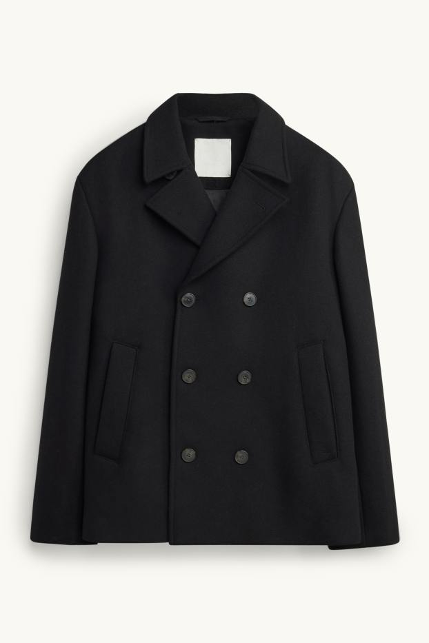 Hommes - Veste - laine mélangée - noir