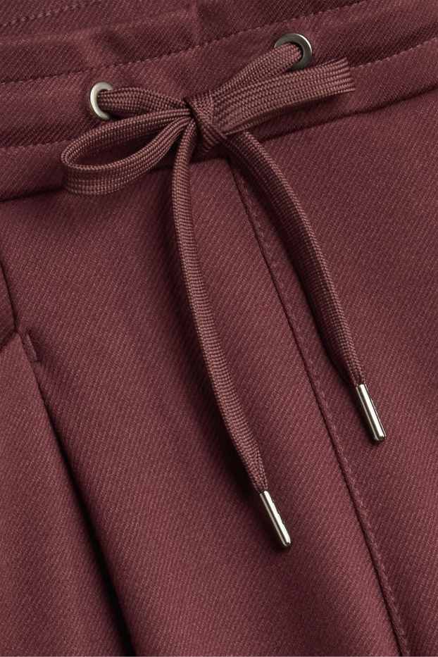 Damen - Stoffhose - Mid Waist - Tapered Fit - bordeaux
