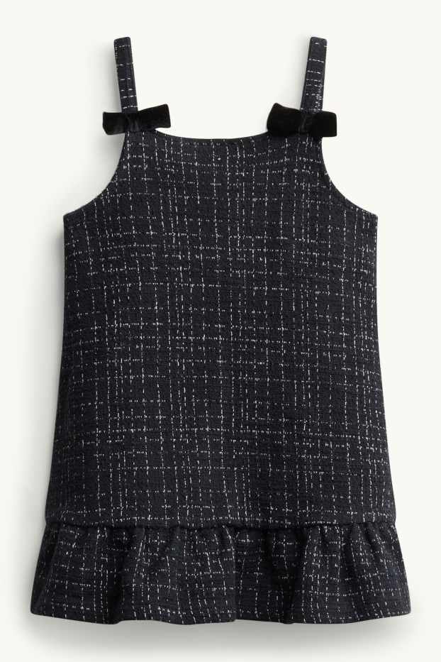 Copii - Fete - Fundă - set - rochie și tricou cu mânecă lungă - 2 piese - alb / negru