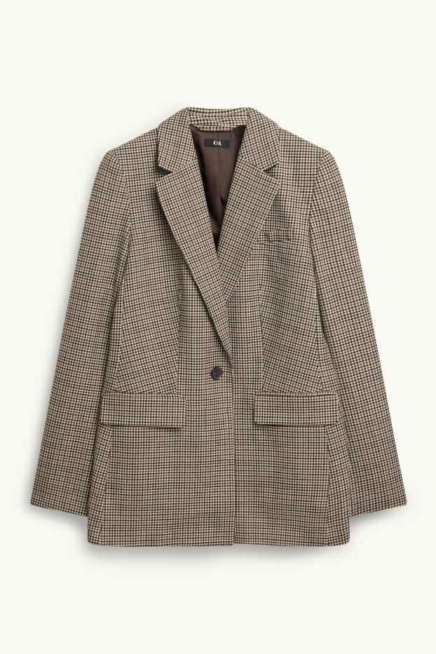 Femei - Blazer office - regular fit - în carouri - bej / maro