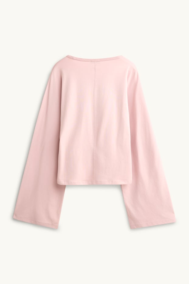 Dames - Longsleeve - slim fit - lichtroze