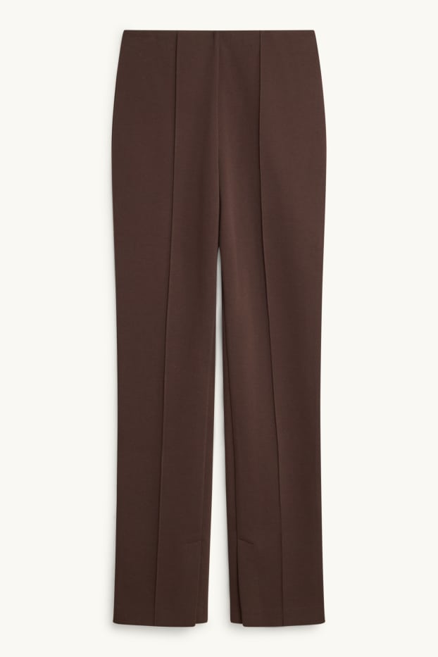 Dona - Pantalons de tela - high waist - skinny fit - marró