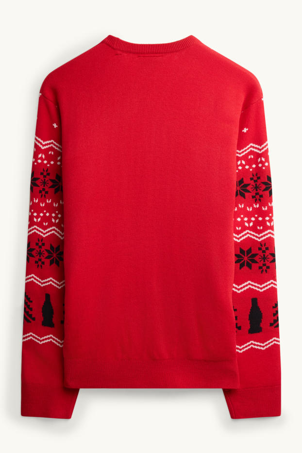 Hommes - Pull de Noël - Coca-Cola - rouge