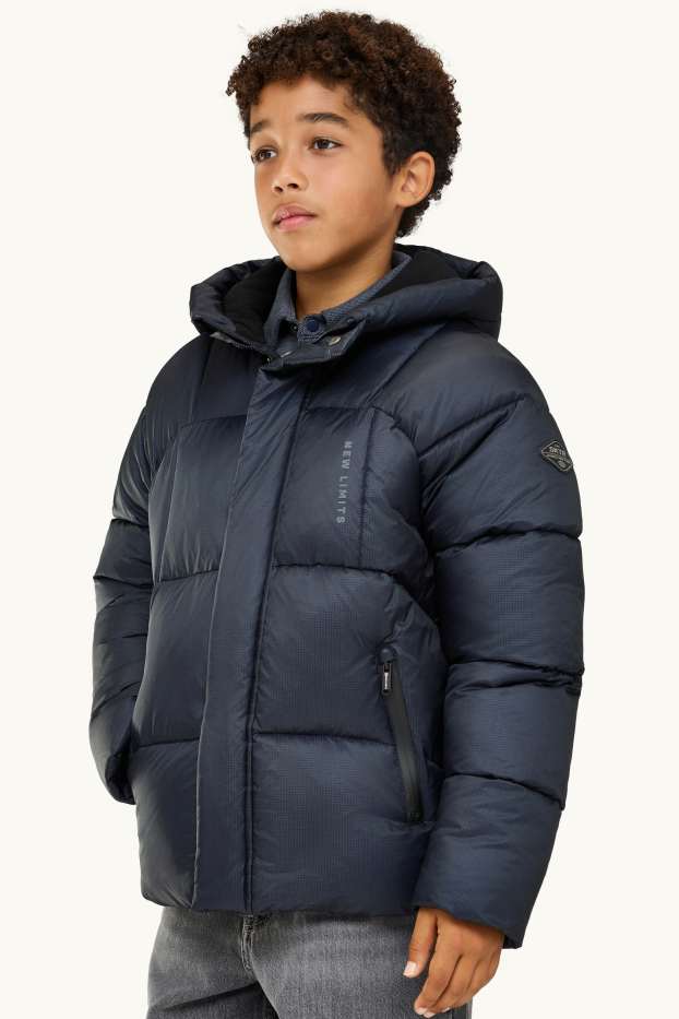 Enfants garçons - Doudoune avec capuche - finition déperlante - noir