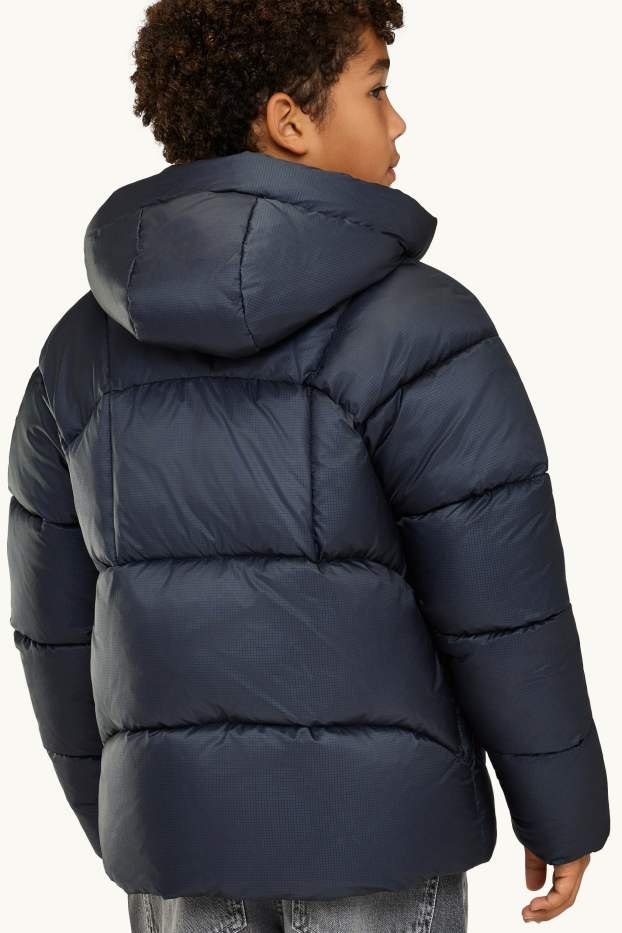 Enfants garçons - Doudoune avec capuche - finition déperlante - noir