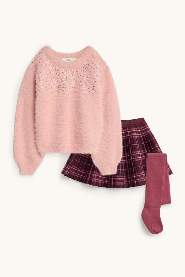 Nena - Conjunt - jersei, faldilla i leotards - 3 peces - rosa clar