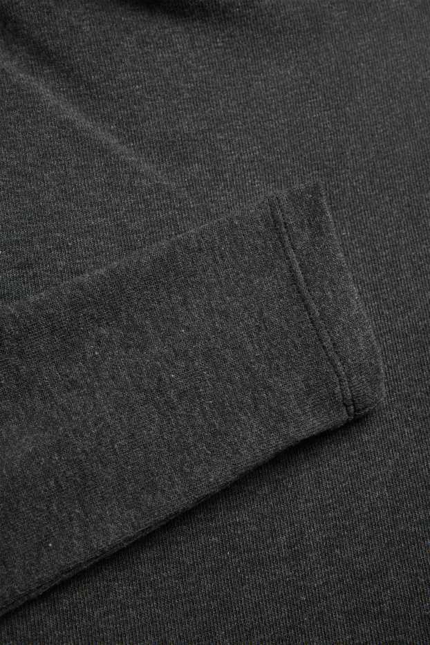 Femei - Tricou cu mânecă lungă - slim fit - gri închis melanj