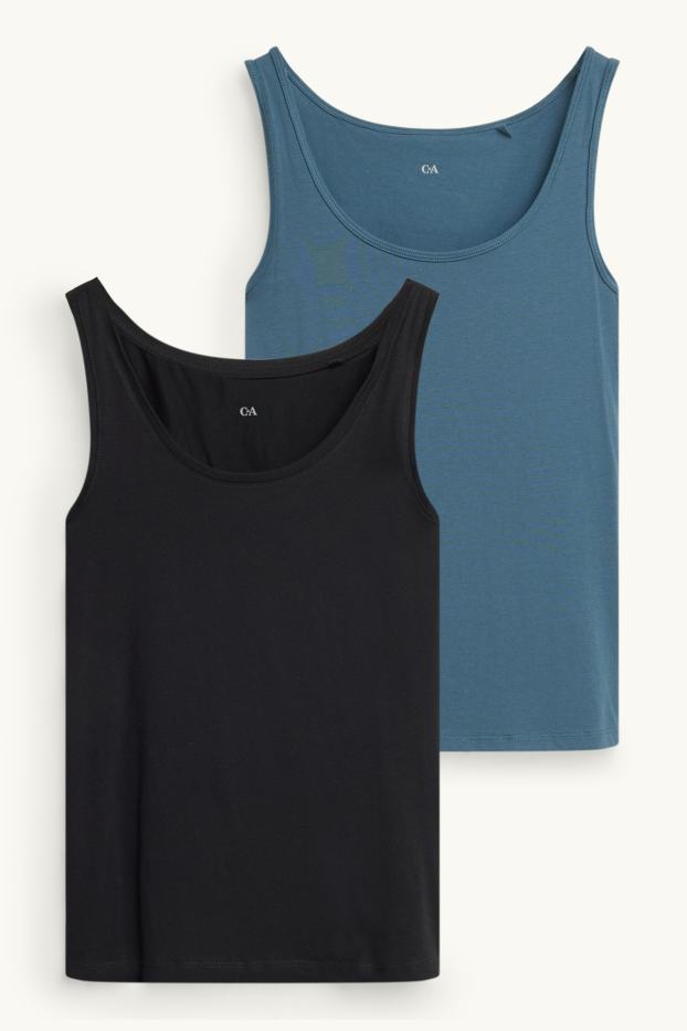 Femmes - Lot de 2 - haut - bleu / noir
