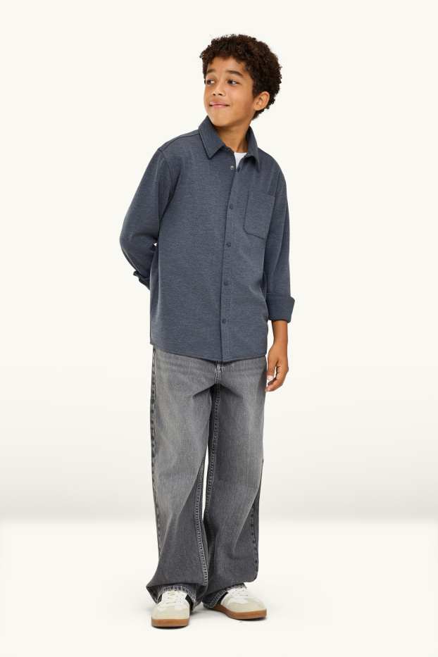Kinderen: jongens - Baggy jeans - jeansdonkergrijs