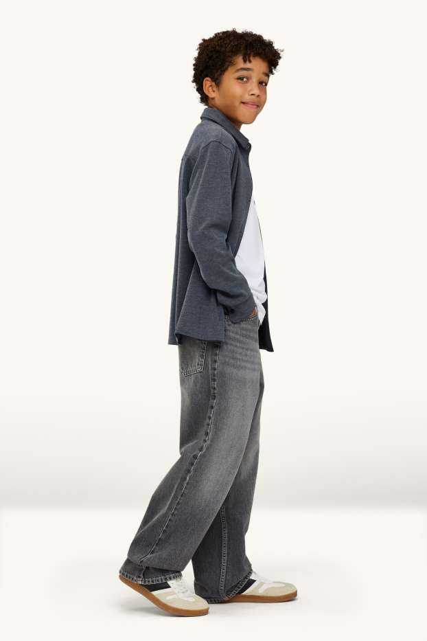 Kinderen: jongens - Baggy jeans - jeansdonkergrijs
