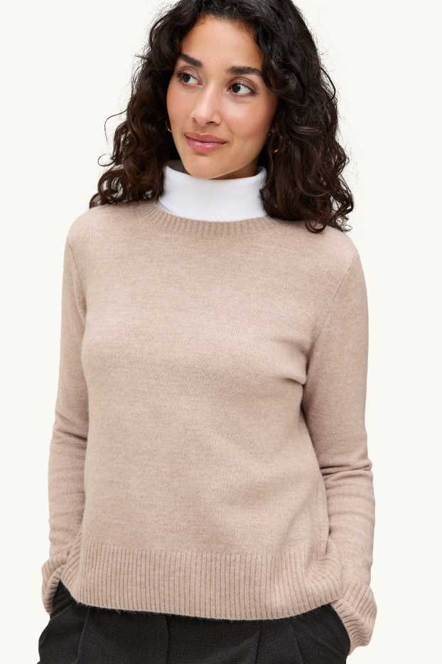 Damen - Pullover - beige