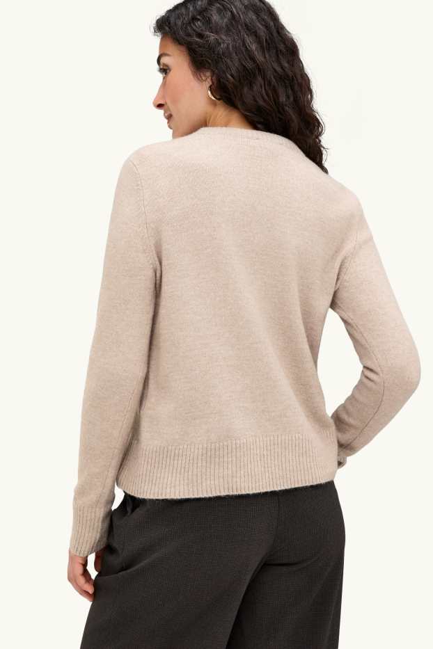 Damen - Pullover - beige