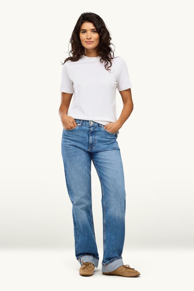 Damen - Straight Jeans - High Waist - Selvedge - jeansblau