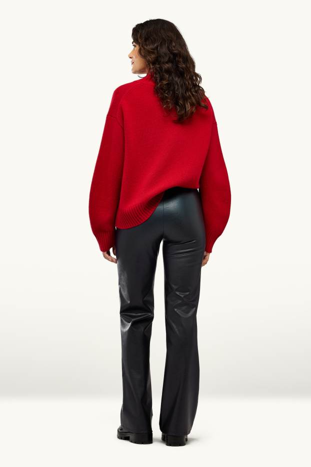 Dames - Legging - imitatieleer - zwart