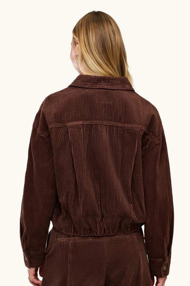 Donna - Blusa in velluto a coste - marrone
